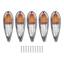 5pcs Cab Marker Light Weatherproof Amber Teardrop Cab Top Running Light Universal for Trucks Vans RV 12V
