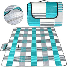 Picnic Blanket, Waterproof, Foldable, for Camping, Beach, Garden, with Handle, Picnic Blanket with W