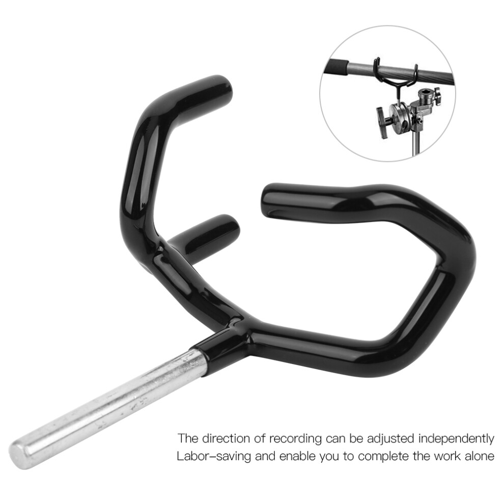 Metal Microphone Support Holder Stand Boom Pole Durable & Stable Black 6921347910934