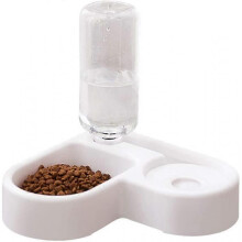 2 in 1 Anti-Overflow Water Feeder Automatic Pet Fountain, Waterer and Feeder Dispenser for Cat/Dog