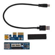 PCI-E 1X Extension Cable Cord Riser Card Power USB