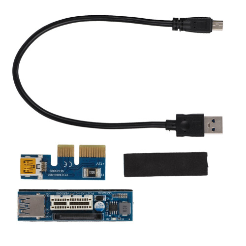 PCI-E 1X Extension Cable Cord Riser Card Power USB