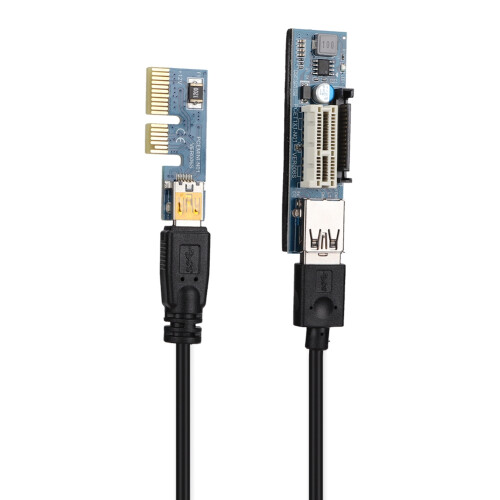 PCI-E 1X Extension Cable Cord Riser Card Power USB 2