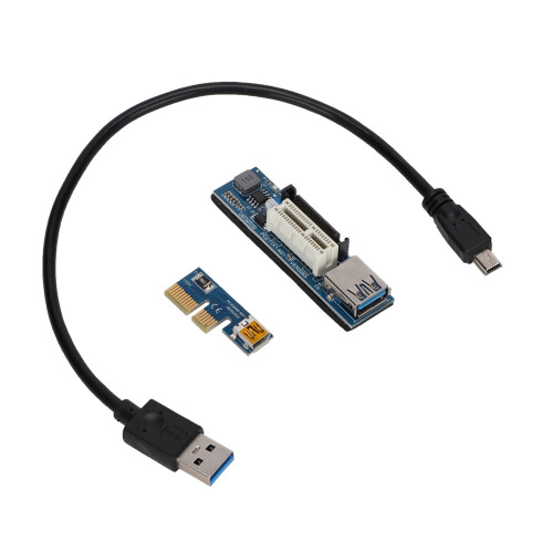 PCI-E 1X Extension Cable Cord Riser Card Power USB 1