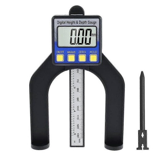 Digital Depth Gauge 80mm Carpentry Height and Depth Gauge with Depth Rod Magnetic Feet Hold Function