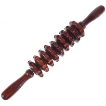 Wood Roller Massager Portable Home Wooden Wheel 9 Massager Rollers Manual Massage Trigger Point Musc