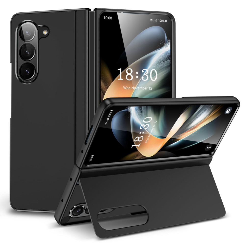 Case For Samsung Galaxy Z Fold 6, Hard Pc Protective Cover With Holder And Folding Stand, Color, Compatible With Z Fold 6 Black 6038364222718