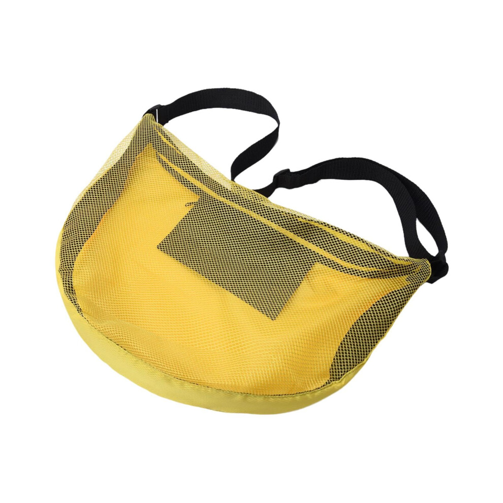Single Ball Bag Mesh Shoulder Bag Holder with Adjustable Strap for Volleyball Sports Crossbody Carrier in Yellow-image-OPC-PKDDPXY-NEW