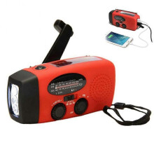Portable Solar Radio, Hand Crank Self-Powered AM FM Radios with LED Flashlight, 1000mAh Power Bank