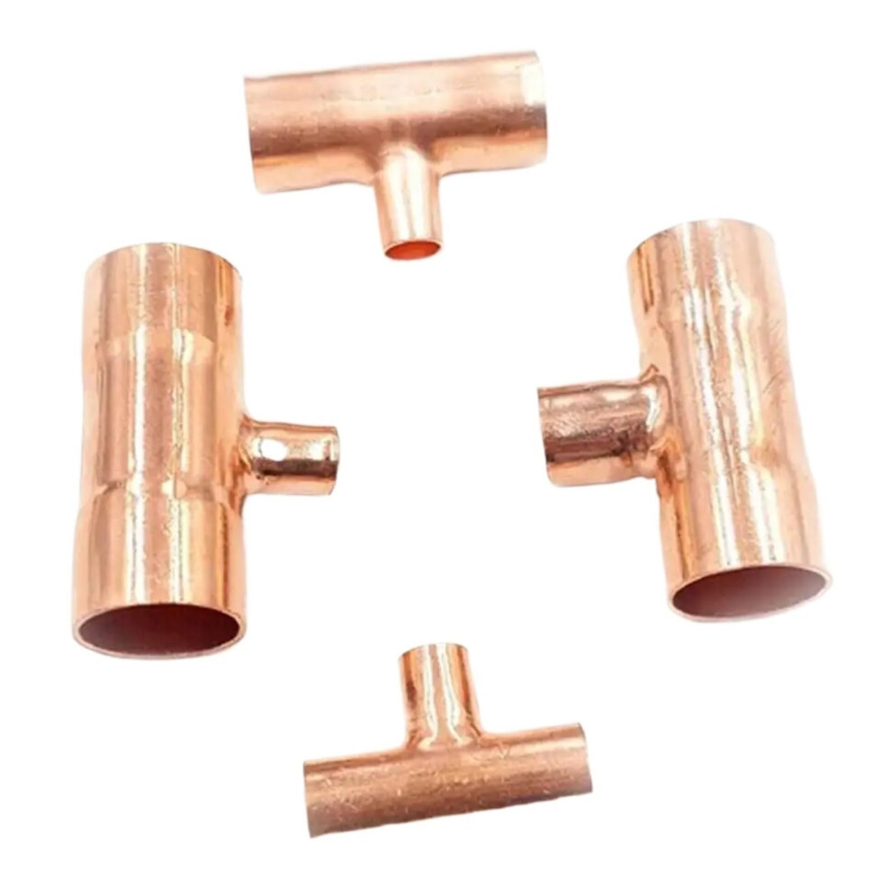 16X12.7x16mm Reducer Pure Copper End Feed Reduce Tee 3-Way Weld Pipe Adapter For Plumbing And Hvac Systems 9016109721310
