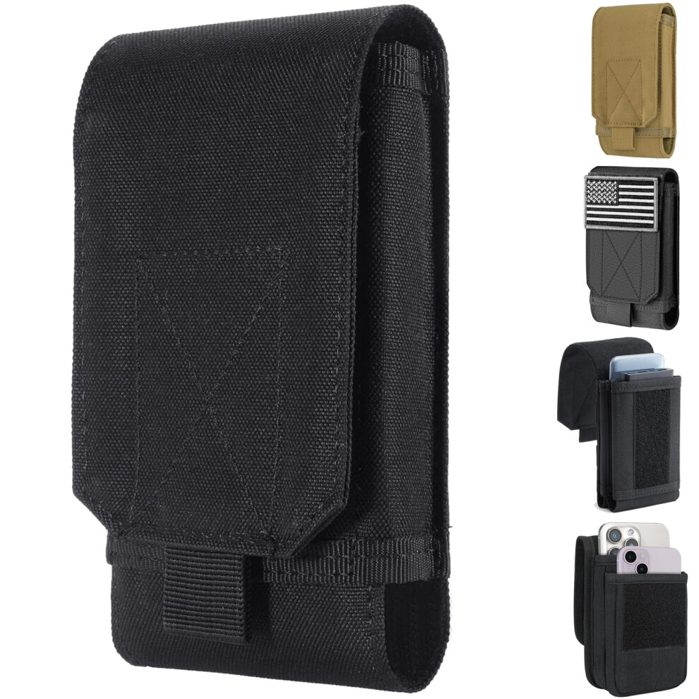 Army Camo Mobile Phone Belt Pouch Holster Case Size L For Smartphones, Durable Fabric, Military Style Black 9016109721334