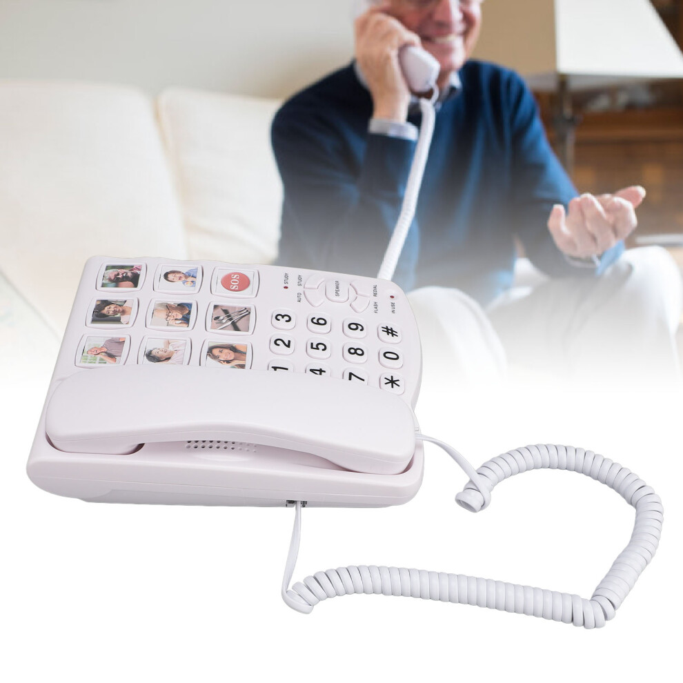 Senior-Friendly Landline: Big Buttons Loud Ringer Picture Keys Sos 4991347916610