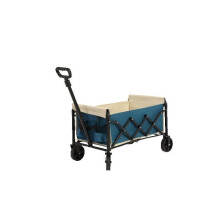 Carrinho multifuncional de exterior, ideal para compras, camping, esportes e jardinagem, com grande capacidade - Azul
