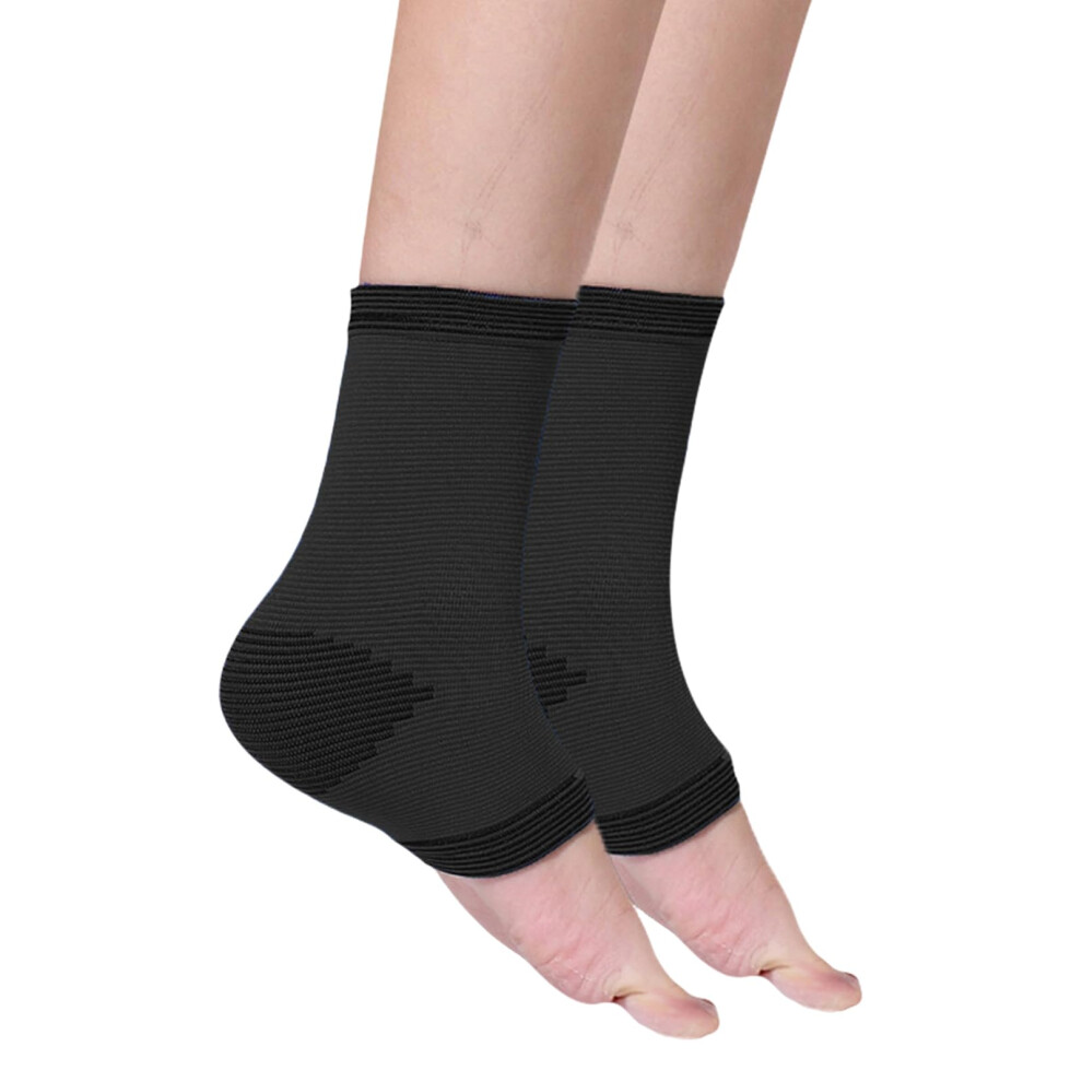 Children's Ankle Sports Compression Socks for Basketball, Running, Soccer - Pediatric Plantar Support, Black, Size Medium
