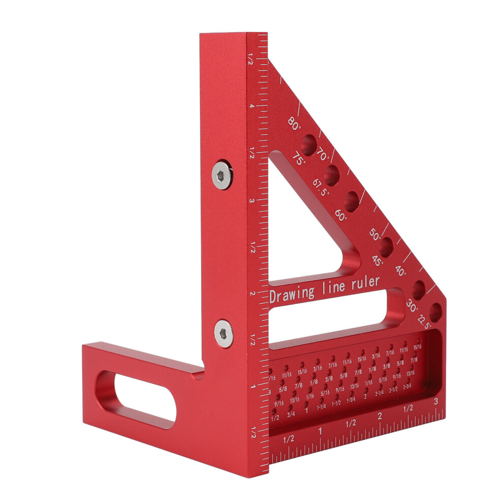 Aluminum Alloy Carpenter Square Hole Ruler 45/90 For Woodworking 7631347917381