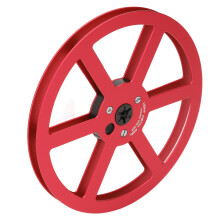 Bobine de ruban en aluminium rouge de 7 pouces, largeur 1/4 pouce, 6 trous