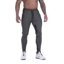 FIRSTgYM Mens Joggers Sweatpants Slim Fit Workout Training Thigh Mesh gym Jogger Pants with Zipper Pockets Dark grey
