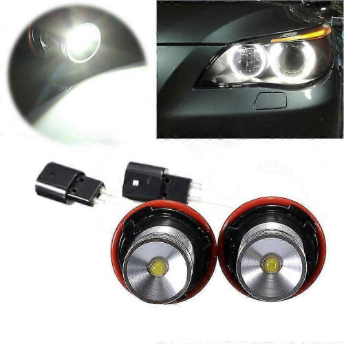2Pcs 10W Angel Eyes White Halo LED Light Bulbs for BMW E39 E53 E60 E63 E64 E65 2