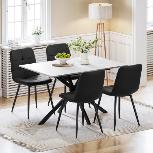 Joolihome 4 PCS Dining Chairs Set, Faux Leather Cushion Seat 2