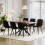 Joolihome 4 PCS Dining Chairs Set, Faux Leather Cushion Seat 7