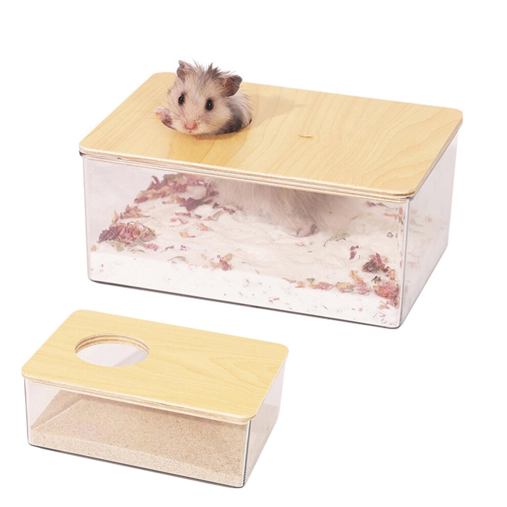 Hamster Sand Bath Container, Transparent Acrylic Bath Box for Hamsters, Mice, Gerbils, Easy Clean Sand Bathroom