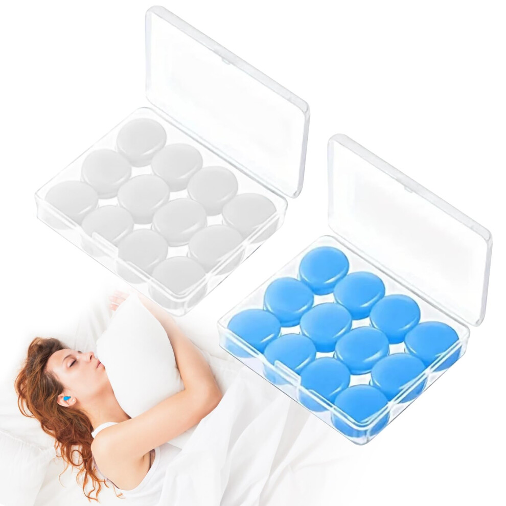 24Pcs Moldable Silicone Ear Plugs for Sleeping, Noise Cancelling Earplugs for Travel, Study, and Noise Reduction
