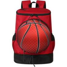 Basketball Backpack Large Sports Bag with Ball Holder for Men Women Gym Travel Red Fit Volleyball Football