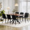 Joolihome 6 PCS Dining Chairs Set, Faux Leather Cushion Seat 8