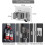 4 Pack Wall Mounted Broom Holder, Stainless Steel Self-Adhesive Mop Holder with Hooks Multi-Function 2