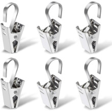 Curtain Clips, 100 Pieces Small Metal Curtain Clips with Hooks for Home Window Decoration Photos