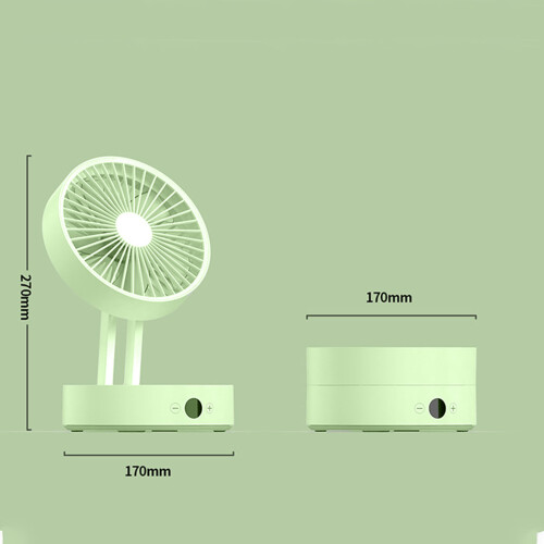 Faltbarer Tischventilator 4000mAh USB Display grün/grau 1
