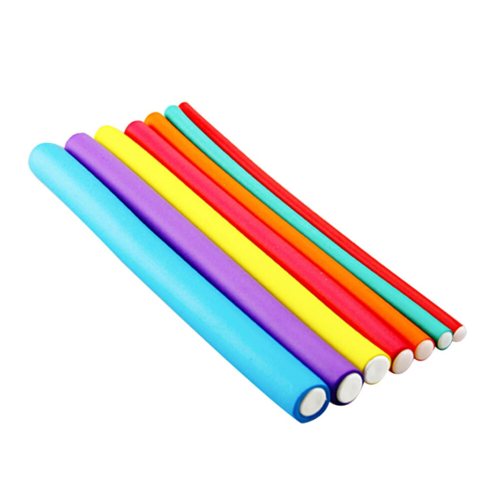 20pcs Hair Curling Flex Rods Hair Rollers for Spiral Curls, Soft Foam, Random Color, Ideal for Women and Long Hair Styling