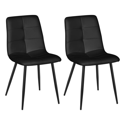 Joolihome 2 PCS Dining Chairs Set, Faux Leather Cushion Seat