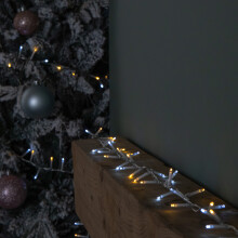 37.5m 1500 LED TreeBrights Christmas String Lights with Timer in White and Warm White on Clear Cable