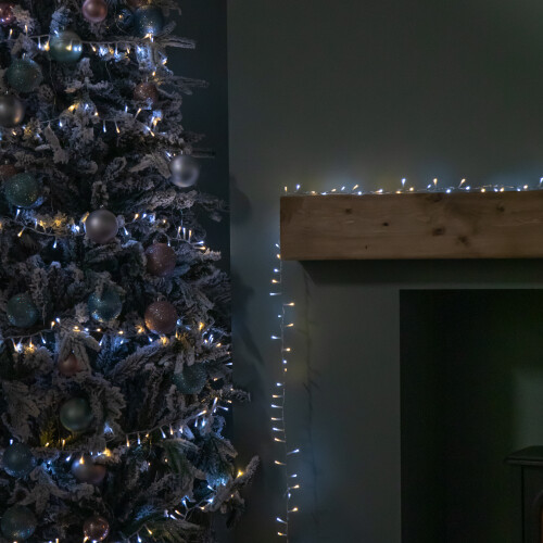 Premier 37.5m 1500 LED TreeBrights Christmas String Lights with Timer in White and Warm White on Clear Cable 2