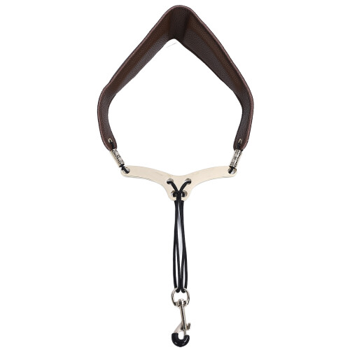 Breathable Brown Microfiber Leather Saxophone Neck Strap with Metal Hook 2