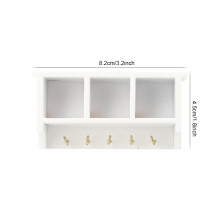 1/12 Miniatur Weißwandregal für Puppenhäuser, 8,2 x 4,5 cm