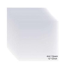 Pachete de 12 foi de ?abloane Mylar transparent de 4 mil 12"" x 12"" ?abloane goale Material reutilizabil pentru ?ablon Face?i-va propriul ?ablon c