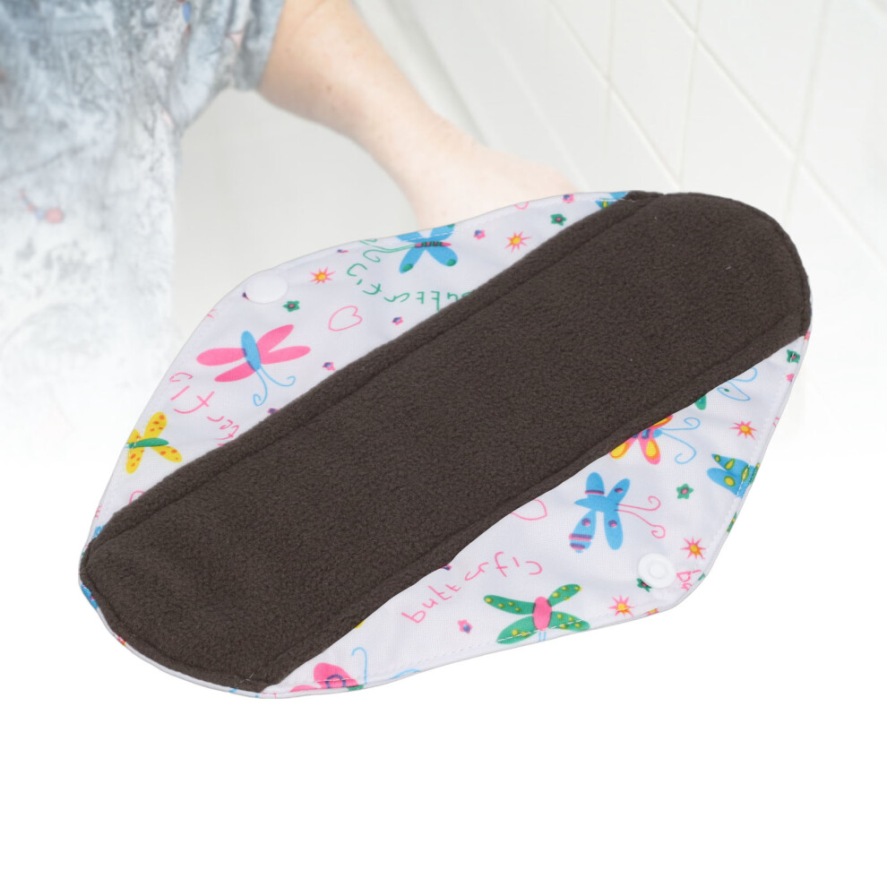 5pcs Reusable Bamboo Charcoal Menstrual Pads, 18x25cm, Waterproof Cloth