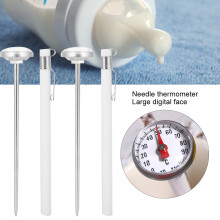 2 Stück Weiße Edelstahl-Milchflaschen-Thermometer, Sofortmessung, Genauigkeit 2C