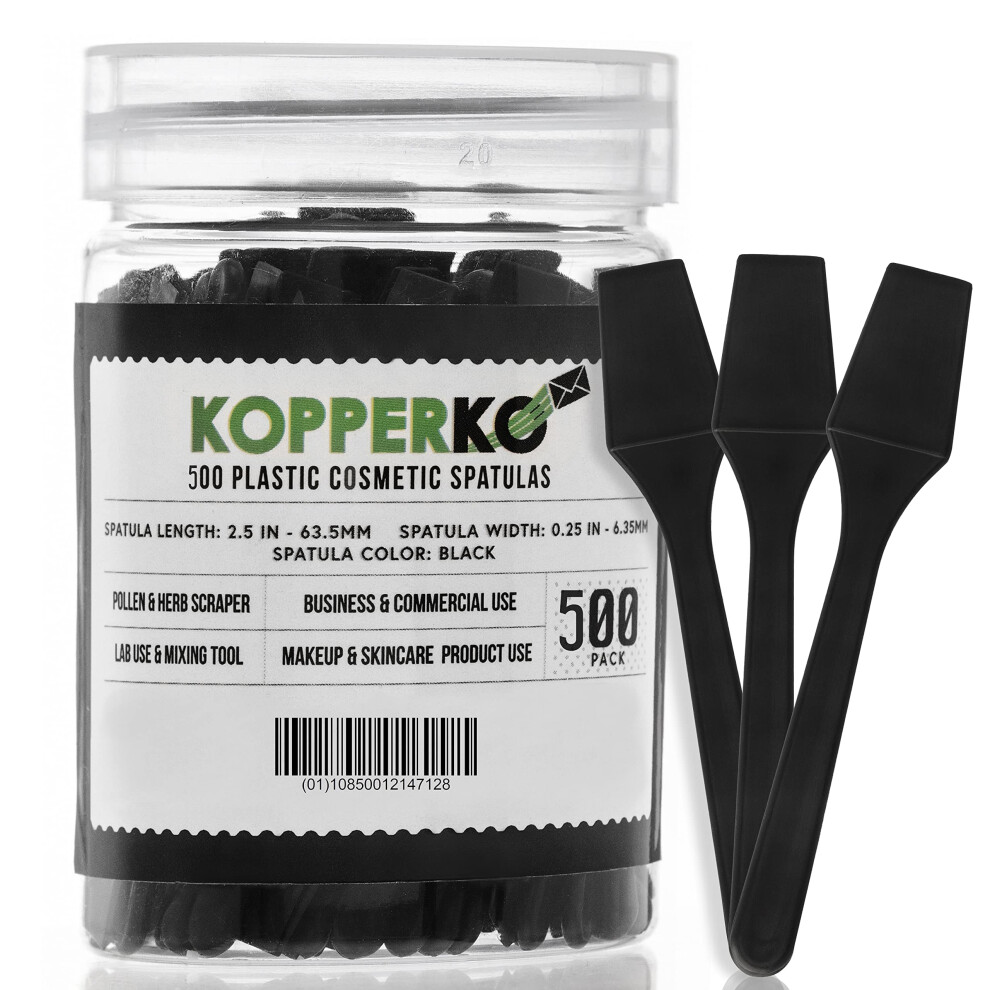 Kopperko 500 Pack 2.5 Inch Cosmetic Spatulas - Small Plastic Spatula For Cosmetics Creams Crafts - Makeup Spatula - Multipurpose Mini Applicator For