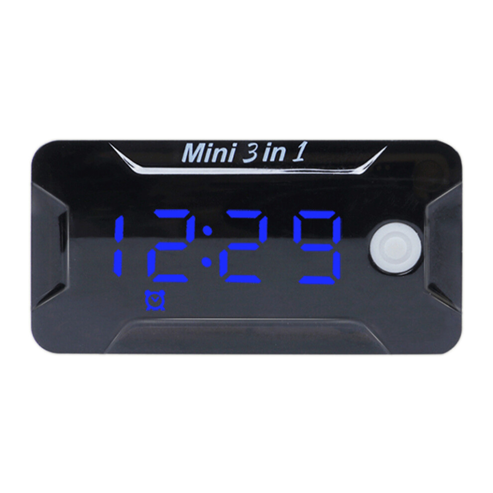 Electronic Clock Thermometer Voltmeter Watch Display- Blue 7754000102280