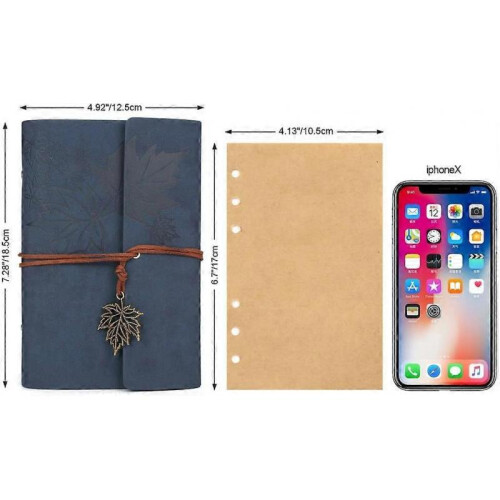Leather Writing Journal Notebook, Maleden Classic Spiral Bound Notebook Refillable Diary 1
