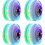 4 Light Up Replacement Wheels for Dual Roller Skateboard, LED Skateboard, 82A Core 1