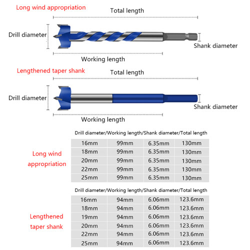 High-speed Straight Hexagonal -Taper shank lengthened 16mm 2