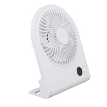 USB-Schreibtischventilator mit digitaler Anzeige, 3 Geschwindigkeiten, leise, schlank, weiß