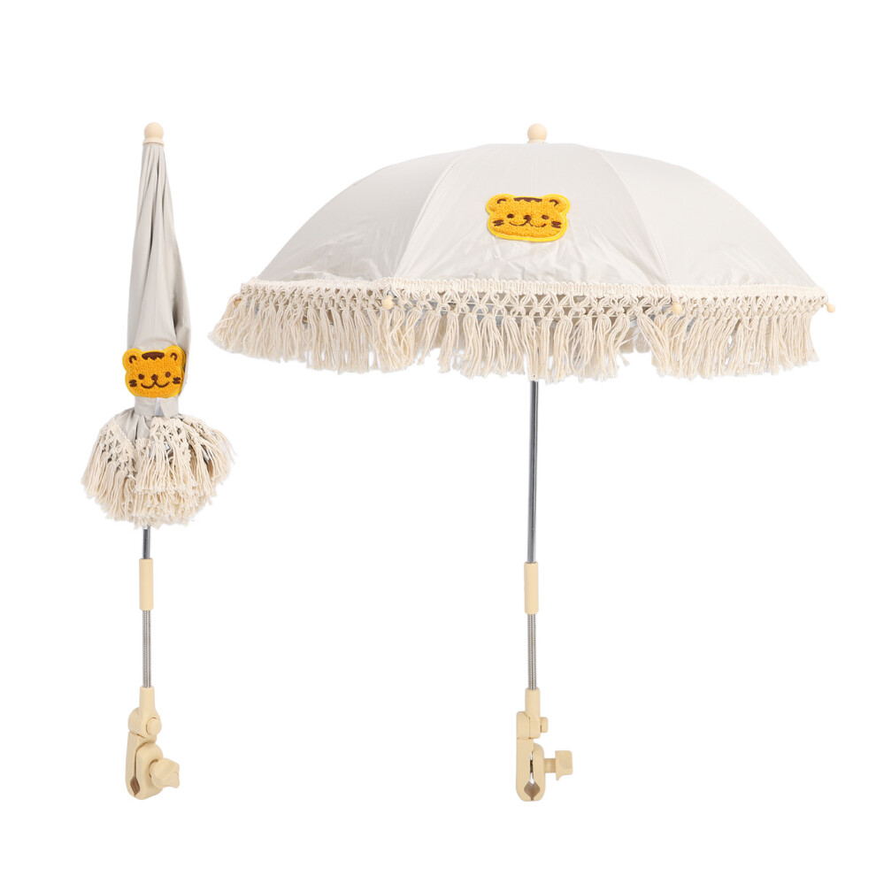 Baby Stroller Sunshade Umbrella 63x50cm with Clamp & Adjustable Angle