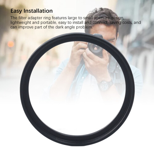 Schwarz 49-52mm Filter-Adapterring aus Legierung Step-Up 2