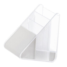 Slanted Plastic Pen Holder | Compact 16.5x7x15cm Multi-Use Organizer
