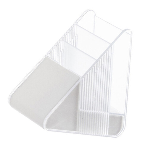Slanted Plastic Pen Holder | Compact 16.5x7x15cm Multi-Use Organizer